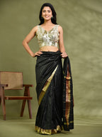 Amodini Designer Studio Gold Mirror-Embellished Sleeveless Padded Blouse | Grocsy