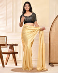 Amodini Designer Studio Black Golden Sequined Padded Blouse | Grocsy