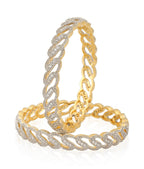 Gold-Polished Alloy Chand Tara American Diamond Studded Bangle Set - The Pari