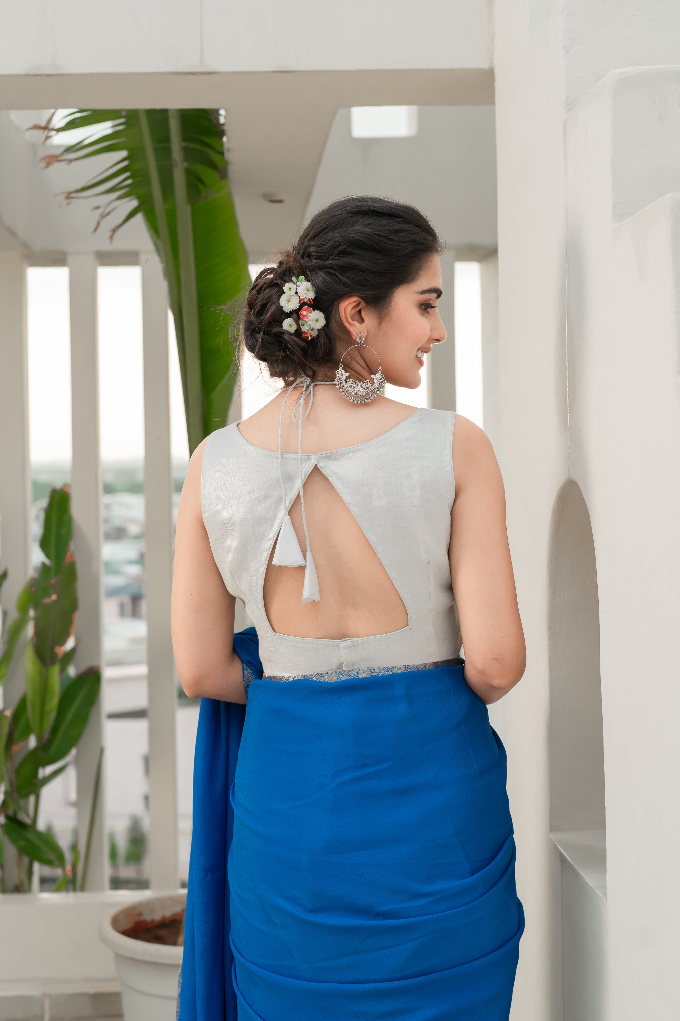 Amodini Designer Studio Women Embellished Sweetheart Neck Saree Blouse | Grocsy