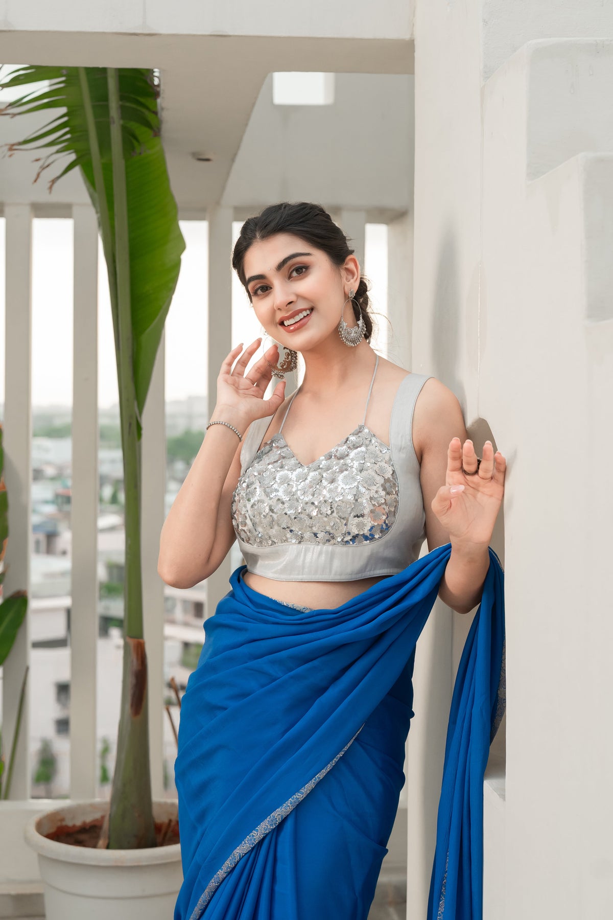 Amodini Designer Studio Women Embellished Sweetheart Neck Saree Blouse | Grocsy