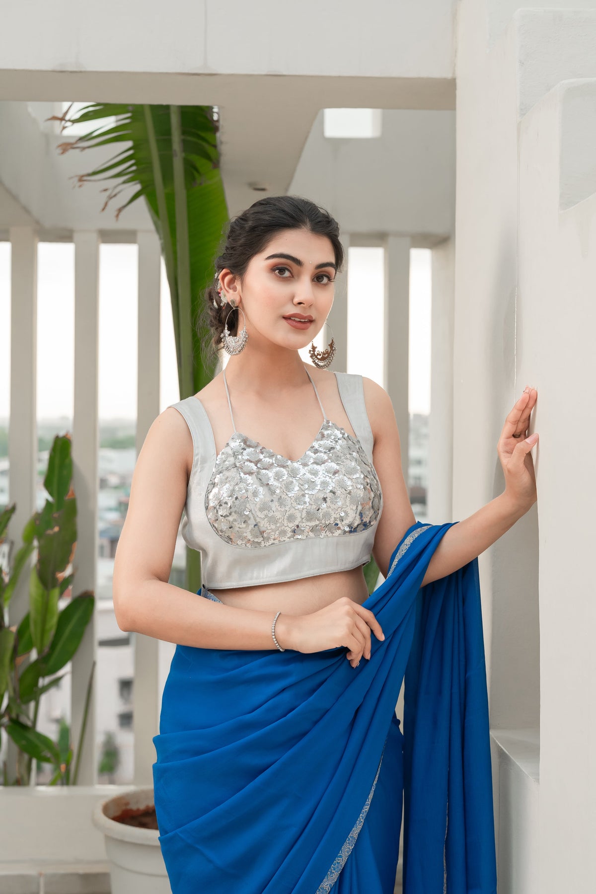 Amodini Designer Studio Women Embellished Sweetheart Neck Saree Blouse | Grocsy
