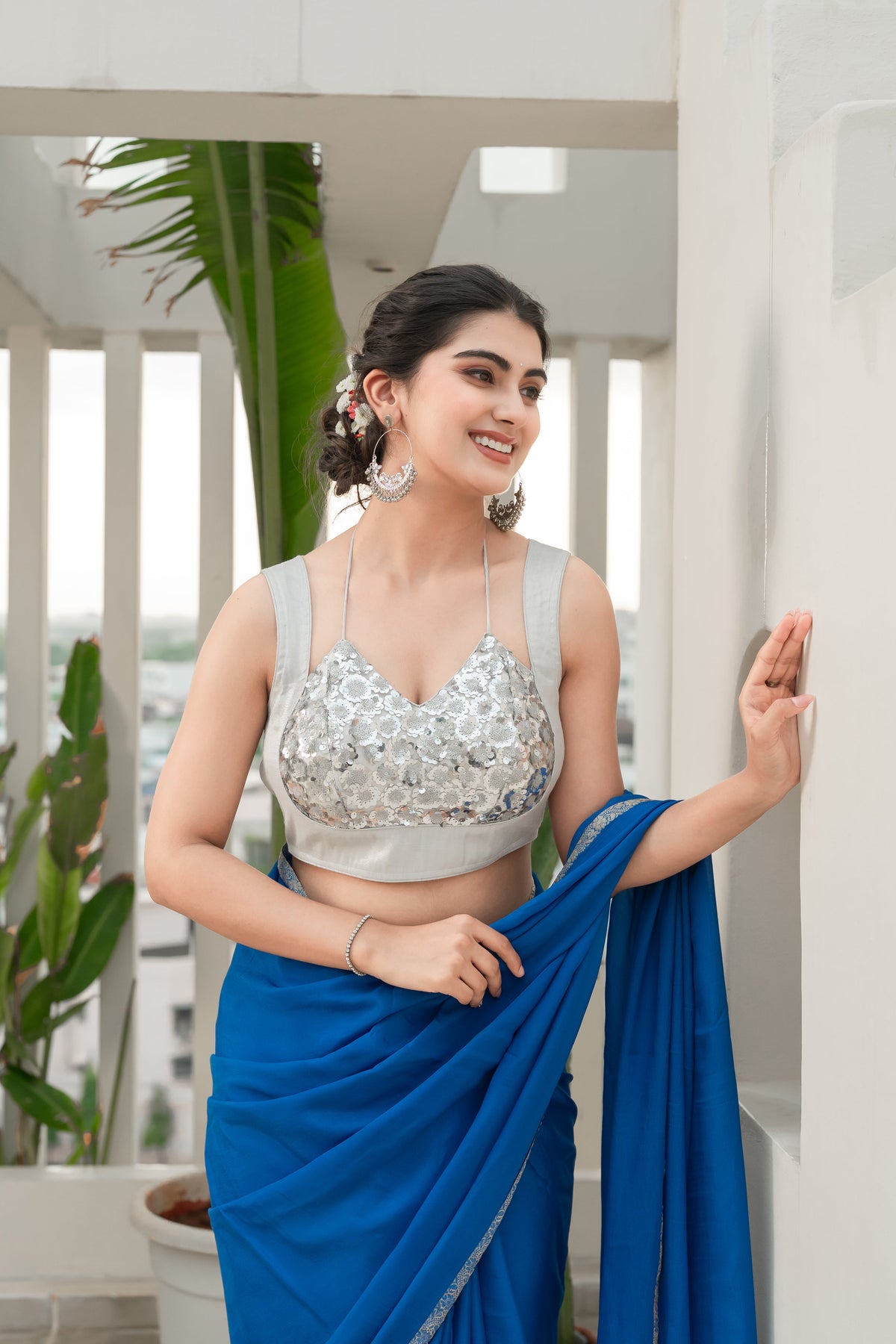 Amodini Designer Studio Women Embellished Sweetheart Neck Saree Blouse | Grocsy
