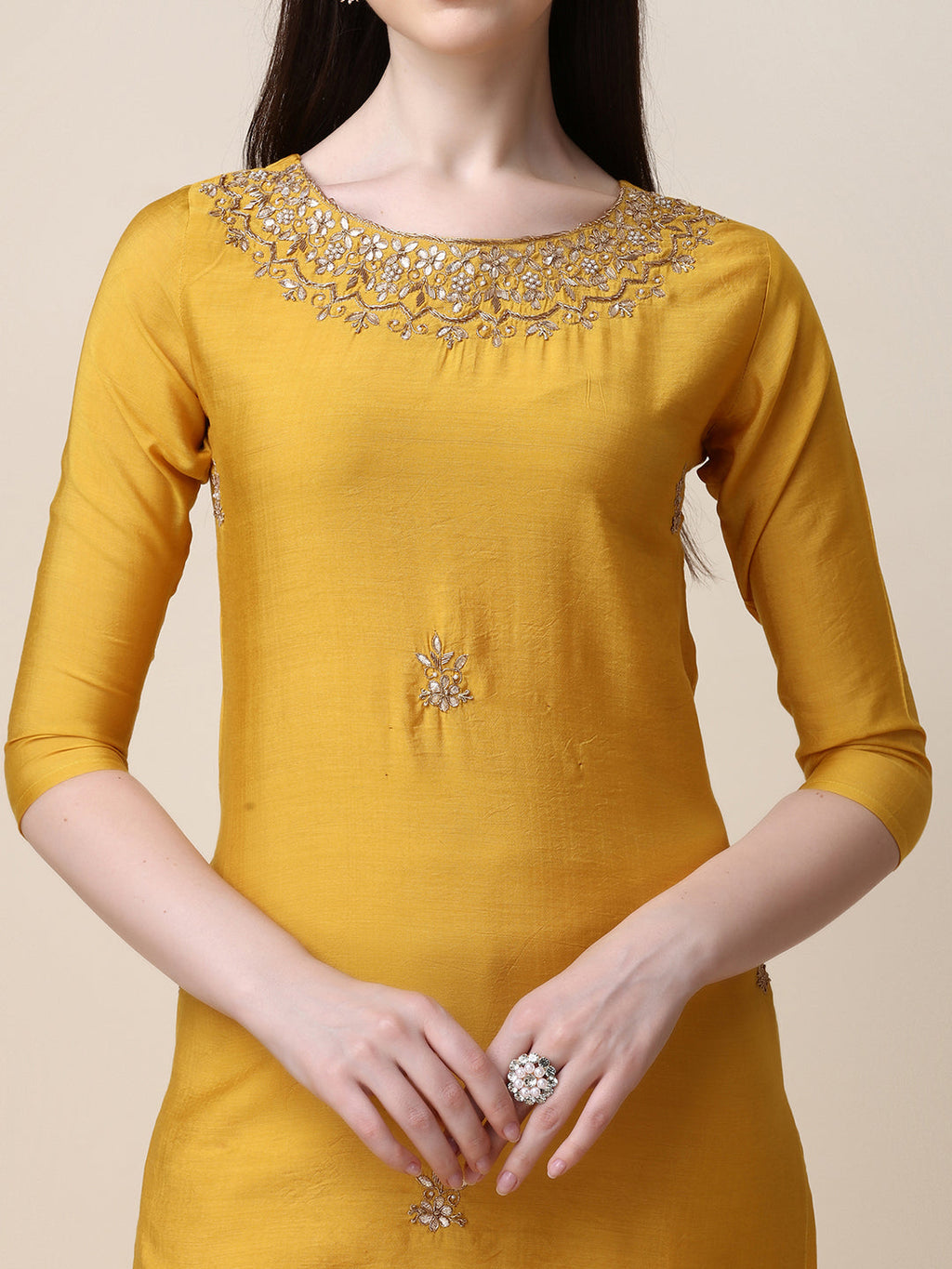 Thread Embroidered Kurta With Pant And Dupatta Set, Multicolor - Hiral Fashion | Grocsy