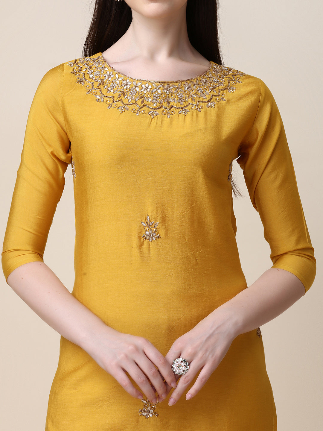 Thread Embroidered Kurta With Pant And Dupatta Set, Multicolor - Hiral Fashion | Grocsy