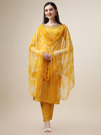 Thread Embroidered Kurta With Pant And Dupatta Set, Multicolor - Hiral Fashion | Grocsy