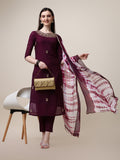 Hand Embroidered Kurta With Pant And Dupatta Set, Multicolor - Hiral Fashion | Grocsy