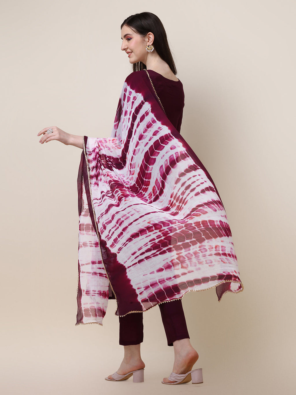 Hand Embroidered Kurta With Pant And Dupatta Set, Multicolor - Hiral Fashion | Grocsy
