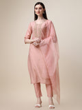 Hand Embroidered Kurta With Pant And Dupatta Set, Multicolor - Hiral Fashion | Grocsy