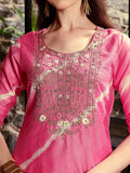 Leheriya Printed Embroidered Kurta With Pant & Dupatta, Multicolor - Hiral Fashion | Grocsy