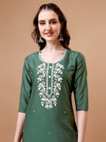 Hand Beads Embroidered Kurta With Pant & Dupatta, Multicolor - Hiral Fashion | Grocsy