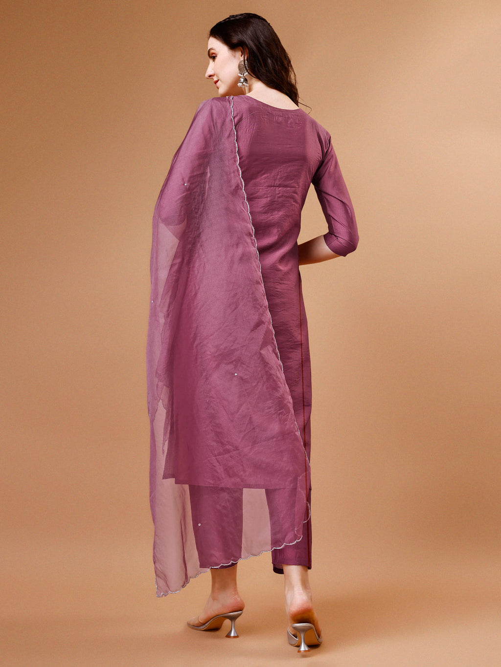 Hand Beads Embroidered Kurta With Pant & Dupatta, Multicolor - Hiral Fashion | Grocsy