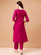 Hand Embroidered Kurta With Pant & Dupatta, Multicolor - Hiral Fashion | Grocsy