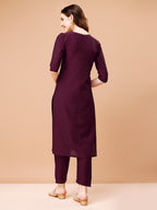 Hand Embroidered Kurta With Pant & Dupatta, Multicolor - Hiral Fashion | Grocsy