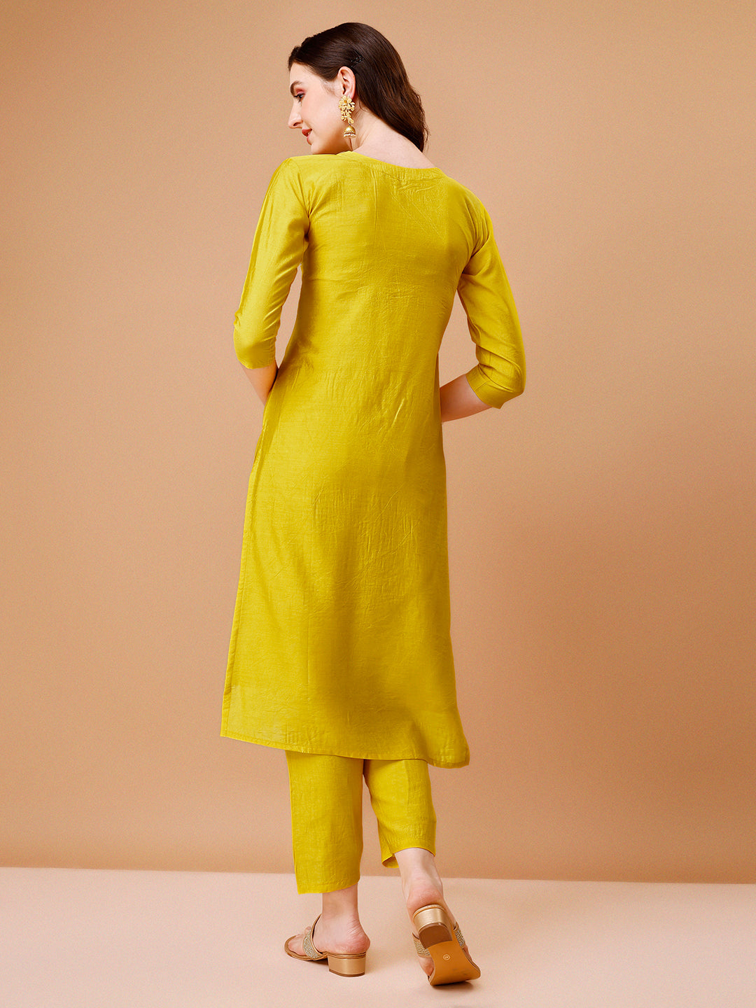Hand Embroidered Kurta With Pant & Dupatta, Multicolor - Hiral Fashion | Grocsy