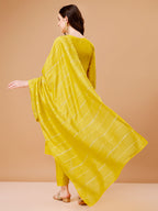 Hand Embroidered Kurta With Pant & Dupatta, Multicolor - Hiral Fashion | Grocsy