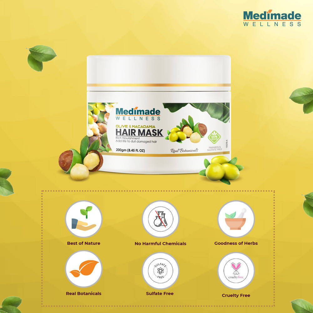 Medimade Wellness Olive & Macadamia Hair Mask | Grocsy
