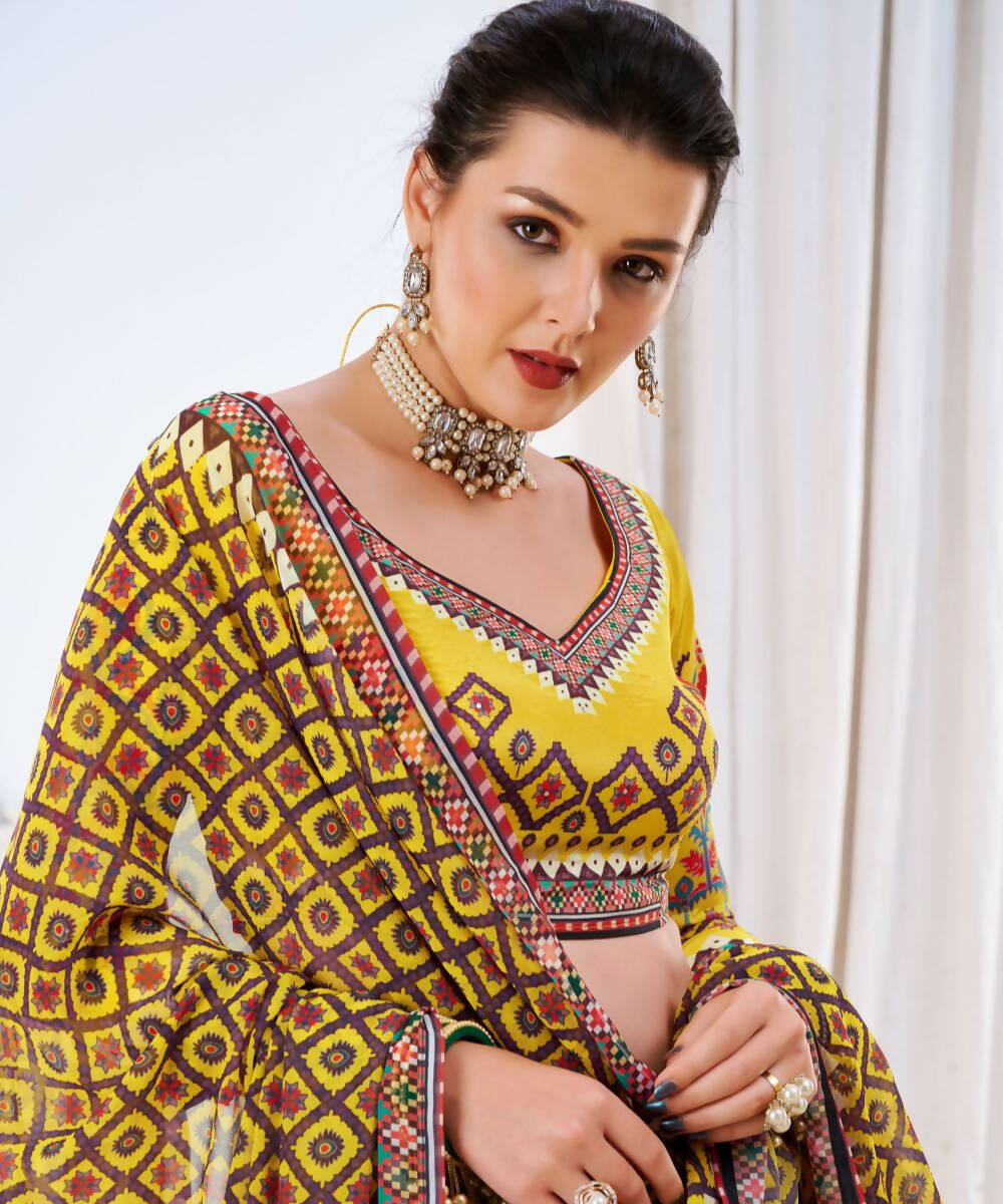 Wedding Designer Yellow Chinon Lehengha Choli - Anbazaar | Grocsy