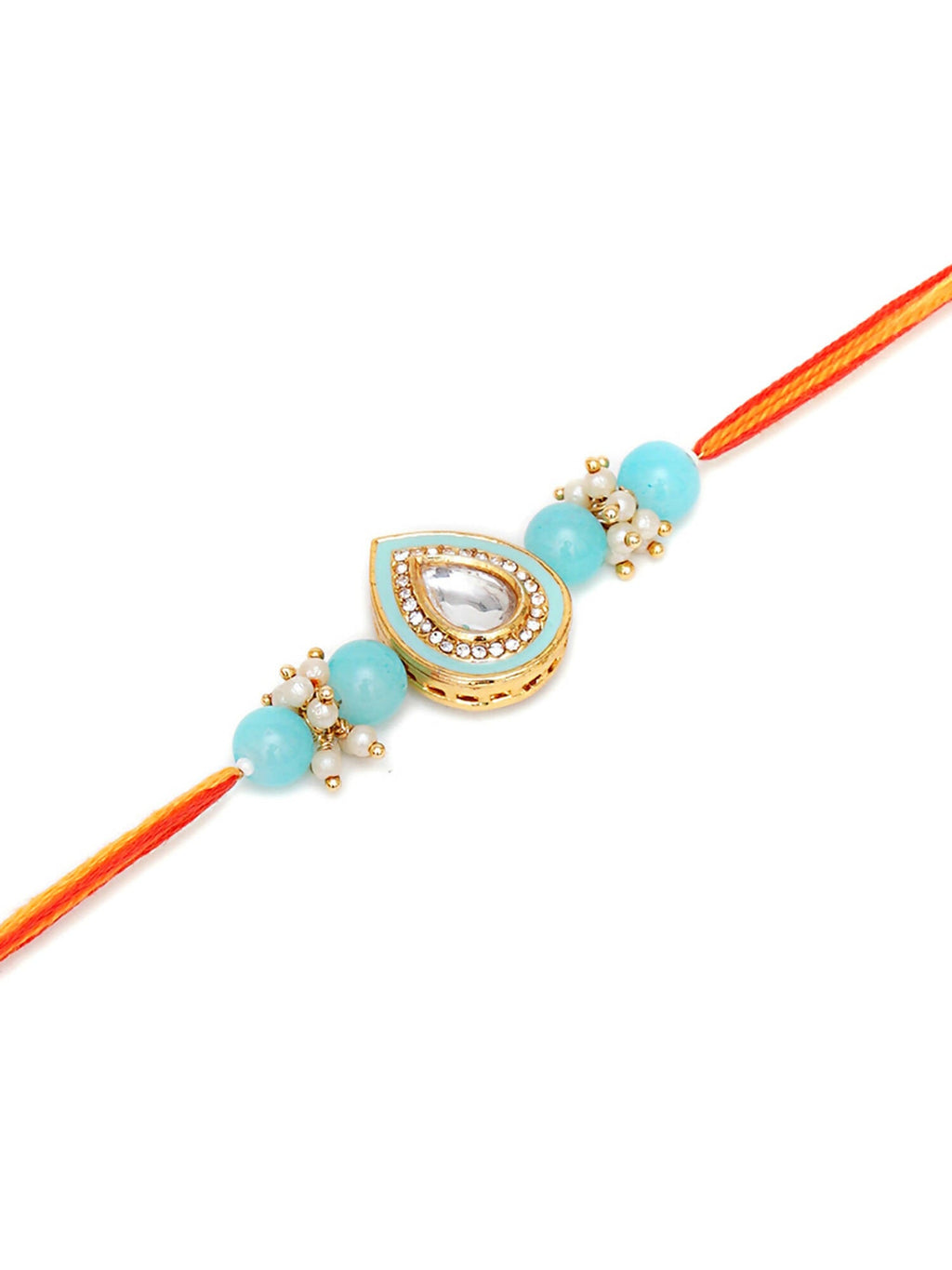 Designer kundan Rakhi - Ruby Raang | Grocsy