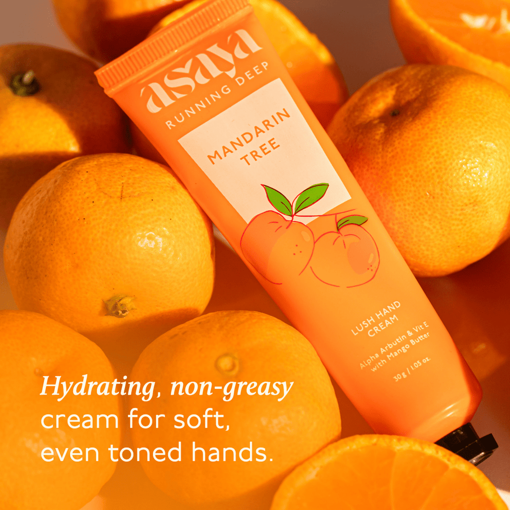 Asaya Mandarin Hand Cream Softens Dry, Rough Hands For Men & Women | Grocsy