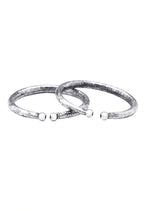 Mominos Fashion Kamal Johar Oxidised Silver Pressing Style Anklets | Grocsy