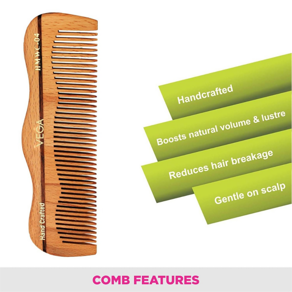 Vega Grooming Wooden Hair Comb - Handmade | Grocsy