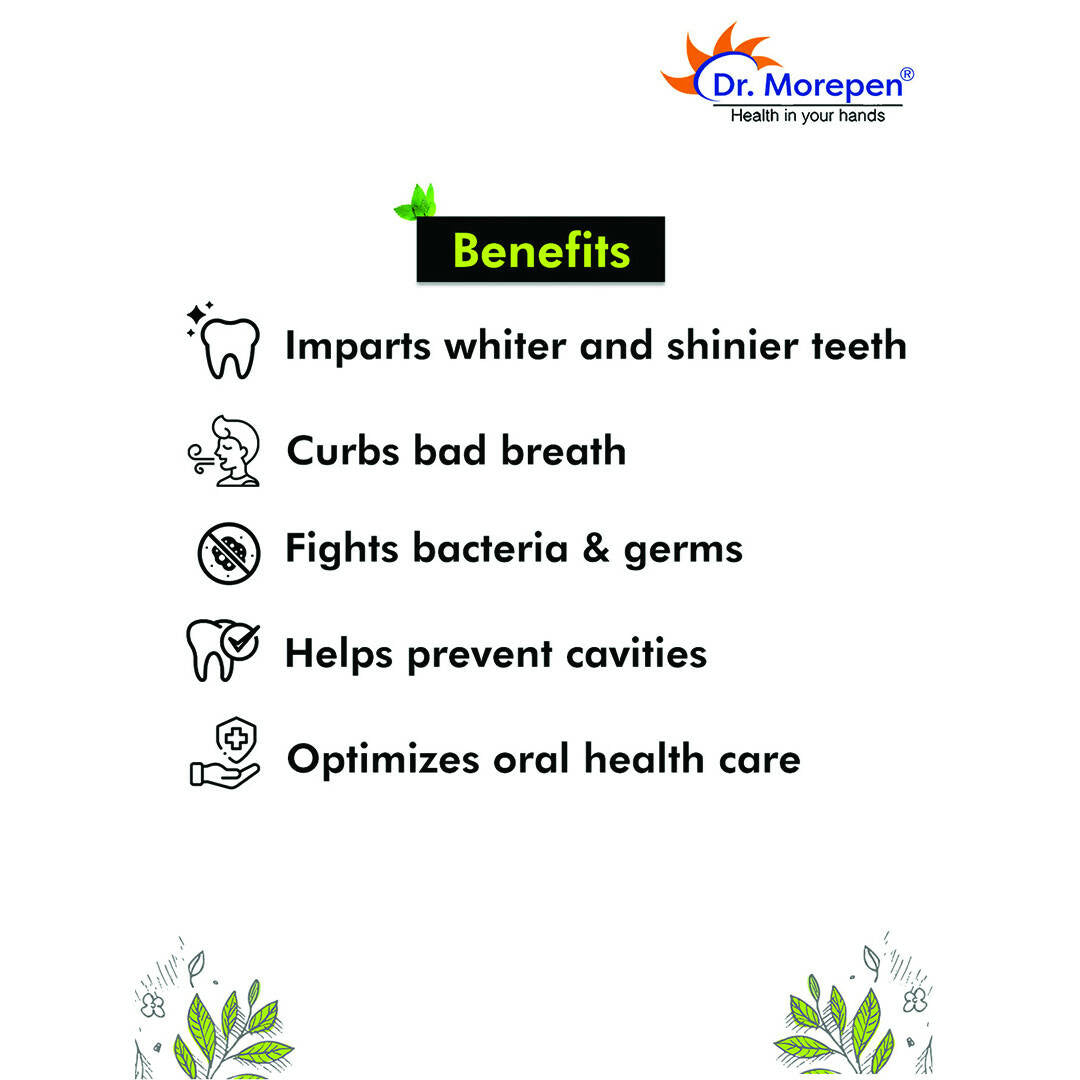 Dr. Morepen Active Smile Charcoal Toothpaste with Bamboo Brush | Grocsy