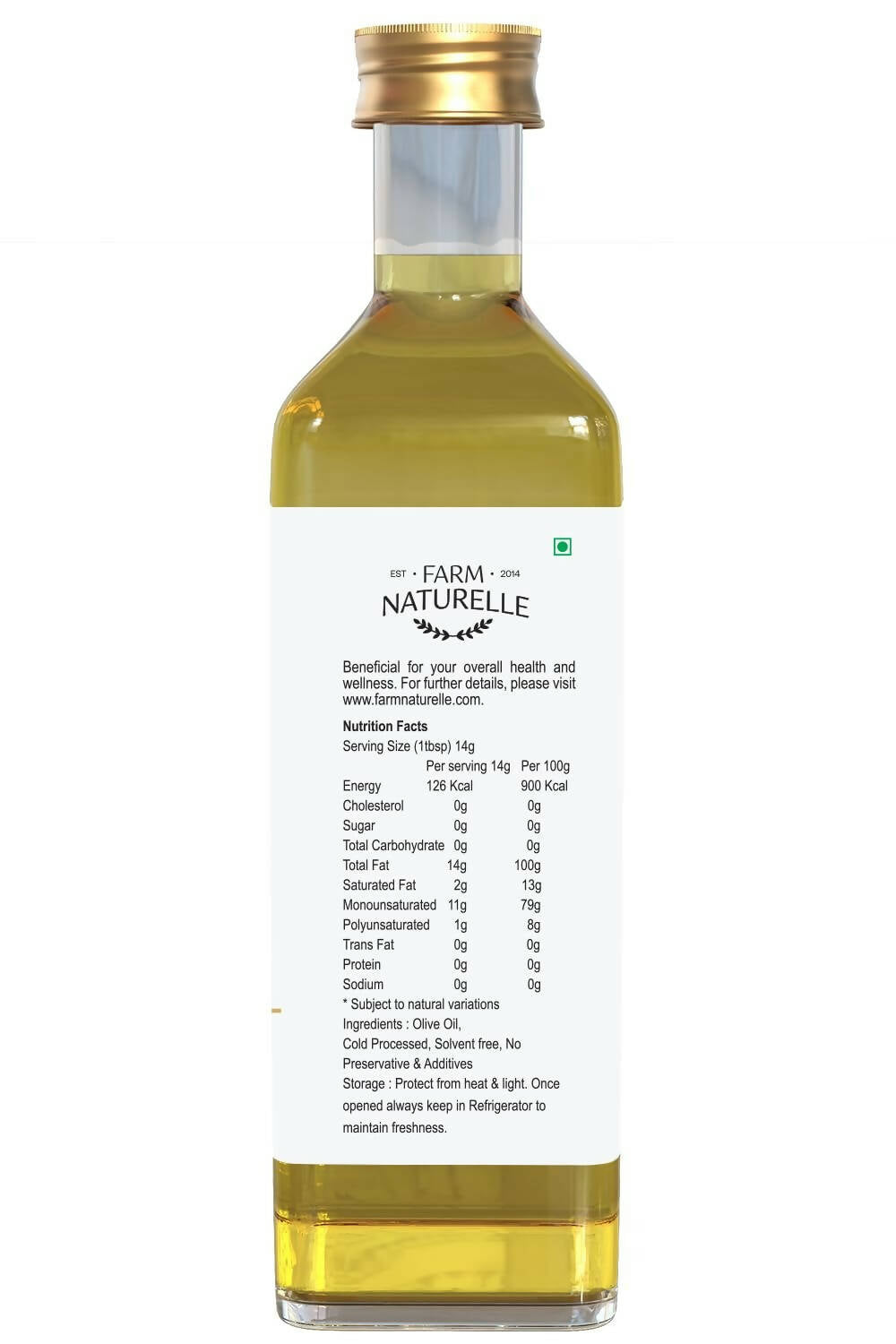 Farm Naturelle Extra Virgin Olive Oil 100% Pure, Natural Extra-Virgin Oil | Grocsy