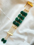 Joban Fashion Bottle Green Brass Semi Precious Stone Bracelet | Grocsy