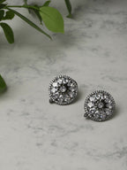 Round Stone Earrings- Ruby Raang