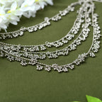 Mominos Fashion Johar Kamal Oxidised Silver-Plated Brass Finish Ghungroo Necklace with Earrings For Women