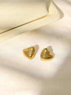 Golden Heart Studs - Ruby Raang | Grocsy