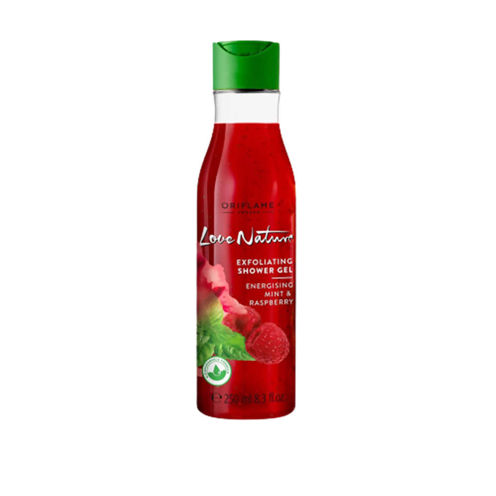Oriflame Love Nature Exfoliating Shower Gel - Energising Mint & Raspberry | Grocsy