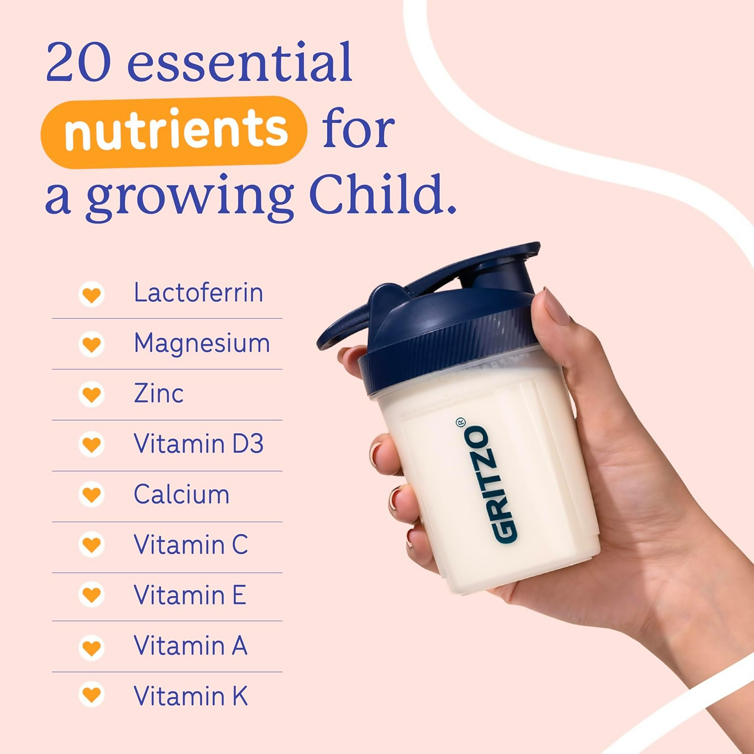Gritzo SuperMilk Growth+ (Formerly Height+) Unsweetened Drink Mix (13+y Boys), 13g Protein Powder (Creamy Vanilla) | Grocsy