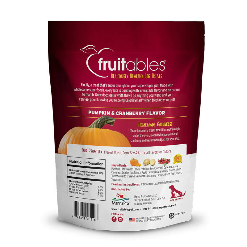 Fruitables Pumpkin And Cranberry Dog Treat | Grocsy