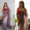Vamsee Rency Multi Color Organza Saree | Grocsy