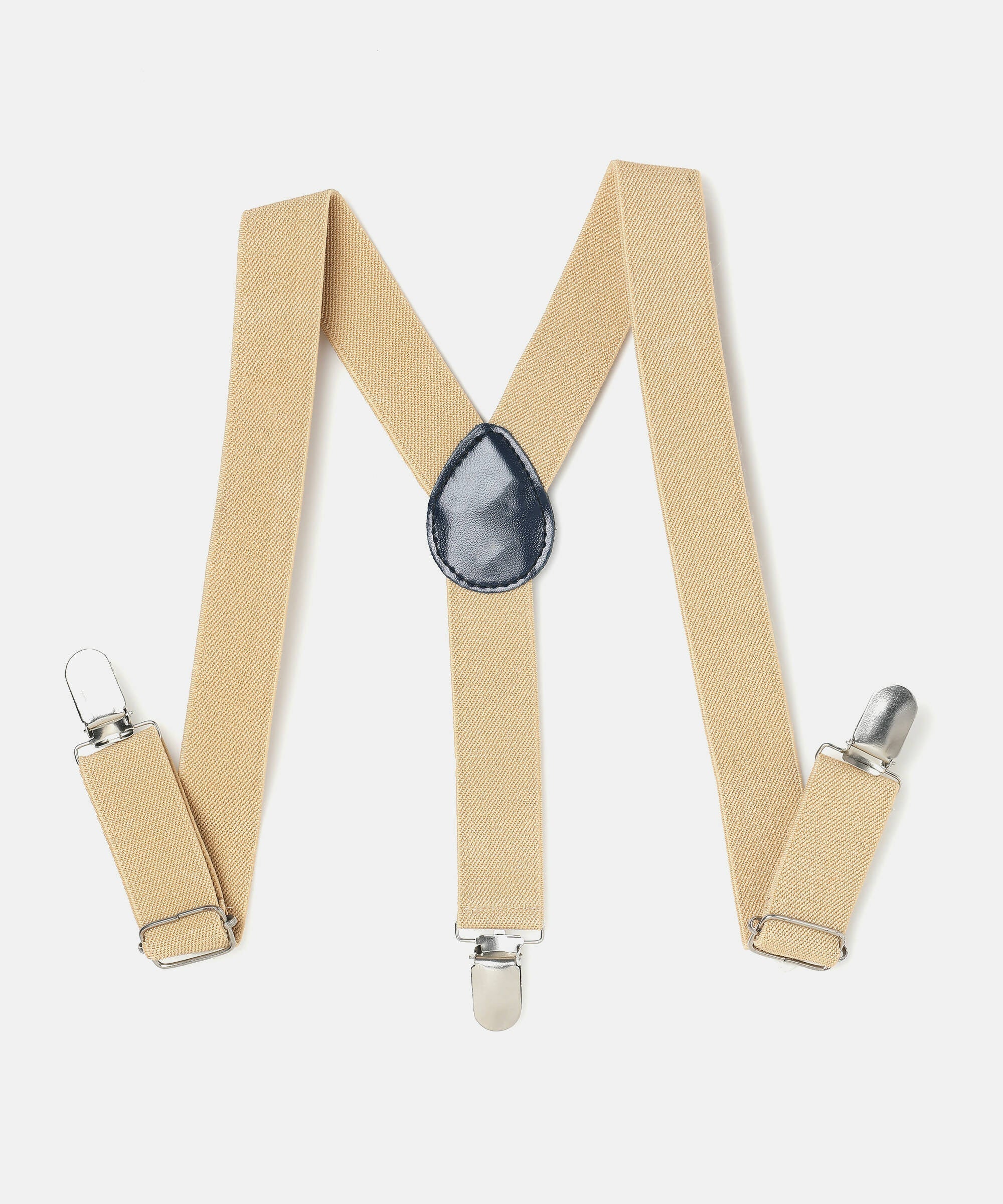 Manet Boys Solid Suspenders - Cream | Grocsy