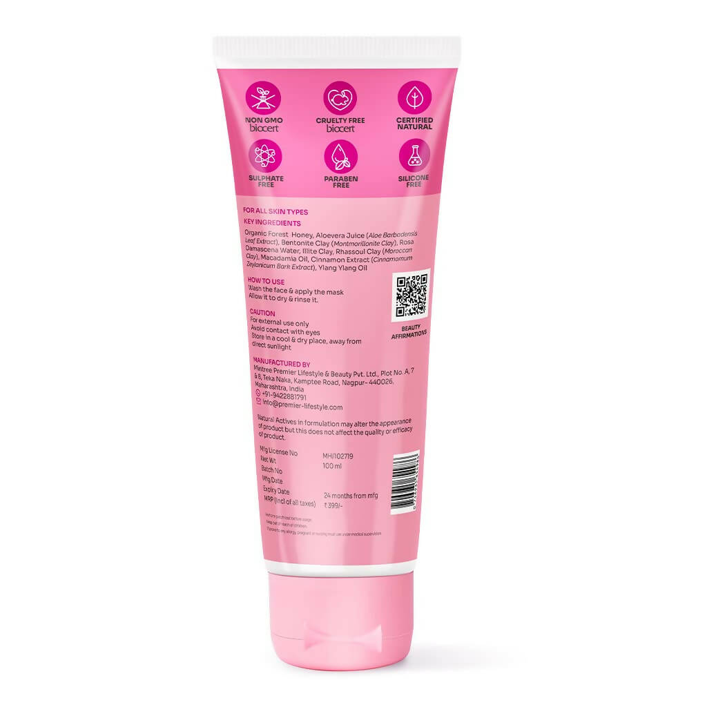 Vedic Valley Detan Face Mask With Rhassoul Clay & Damask Rose Water | Grocsy