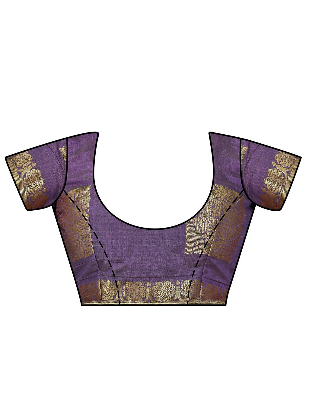 Mimosa Women's Kanchipuram Tussar Silk Purple Saree | Grocsy