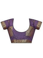 Mimosa Women's Kanchipuram Tussar Silk Purple Saree | Grocsy