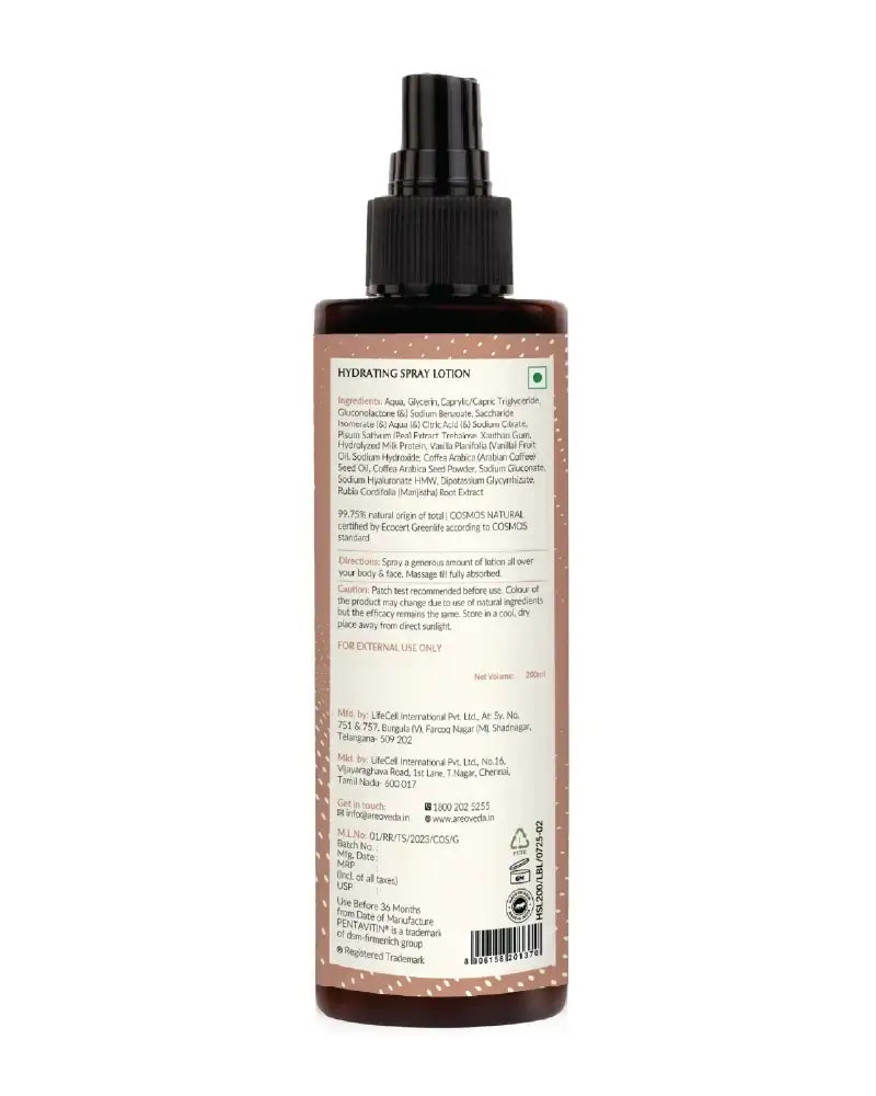 AreoVeda Hydrating Spray Lotion | Grocsy