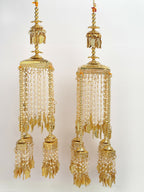 NVR Women's Pack Of 2 Gold-Polished & White Pearl Beaded Bridal Heavy Kaleera Sets | Grocsy