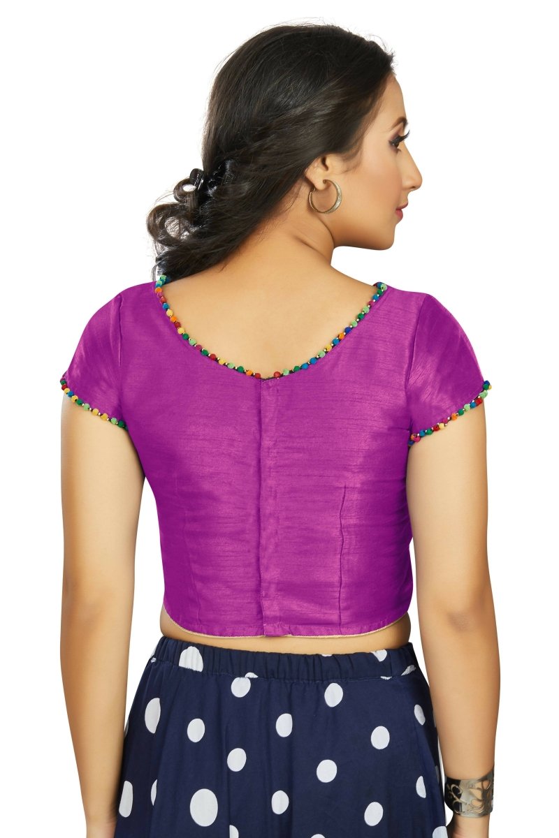 Aastha Fashion Women's Purple Art Silk Designer Party Wear Readymade Blouse | Grocsy