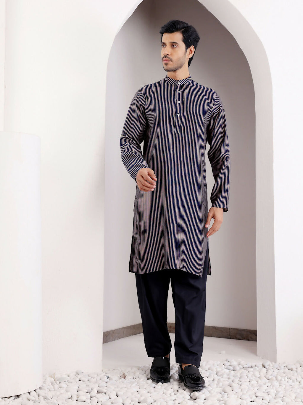 Blue Modal Silk Designer Printed Men's Kurta - Mahotsav | Grocsy