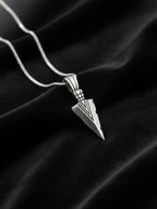 NVR Men's Arrow Shaped Silver Plated Pendant with Chain | Grocsy