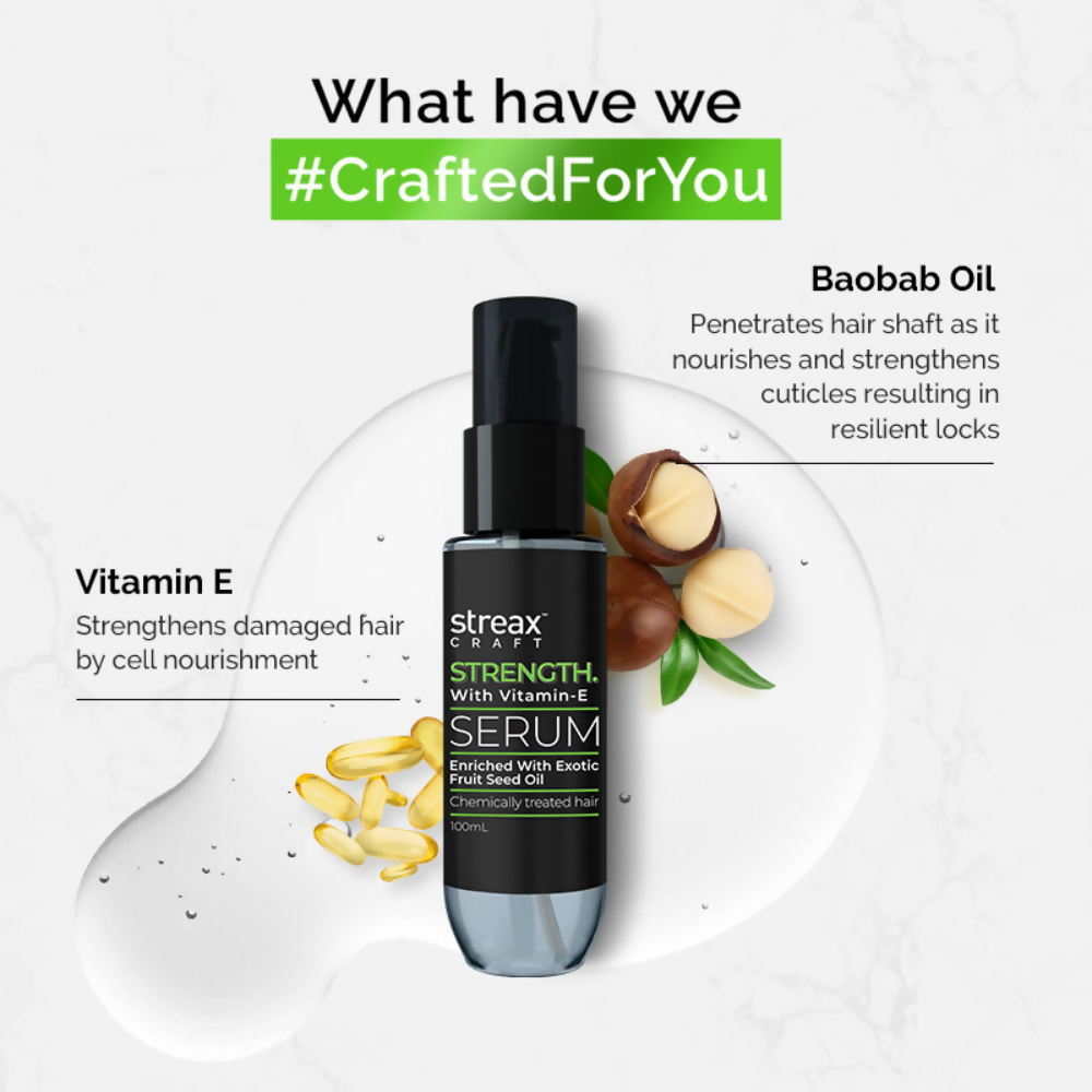 Streax Craft Strength Hair Serum For Chemically Treated Hair Strength With Vitamin-E | Grocsy