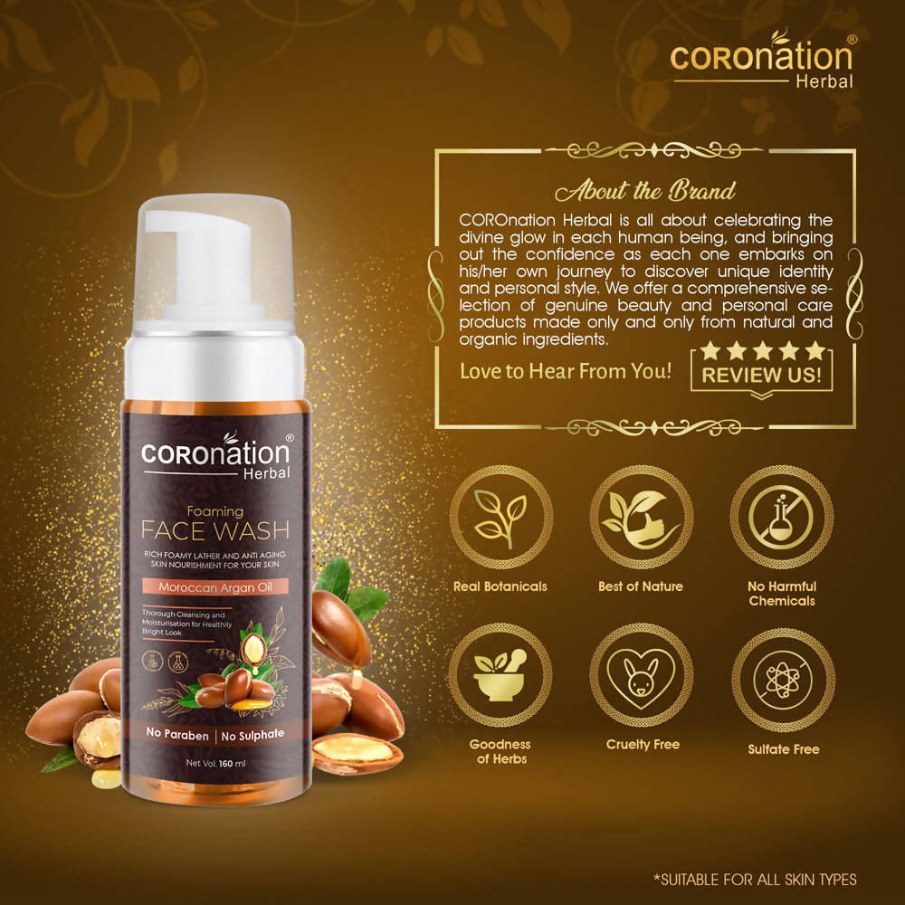 Coronation Herbal Moroccan Argan Oil Foaming Face Wash | Grocsy
