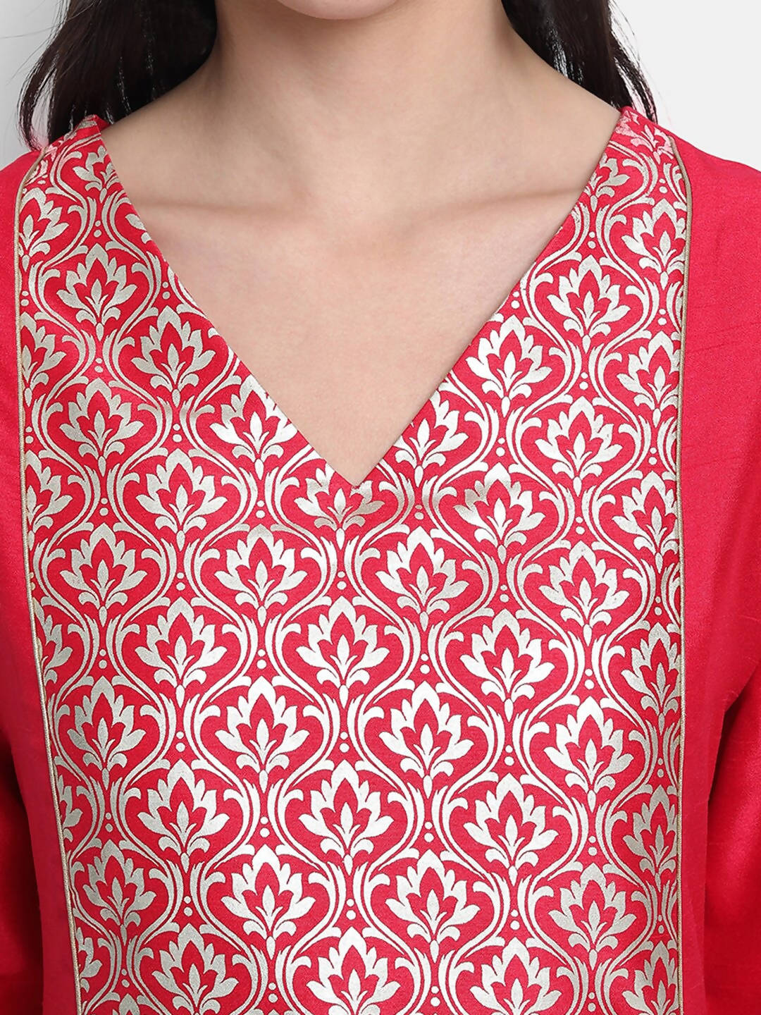 Janasya Women Pink Kurti with Trousers & Dupatta | Grocsy