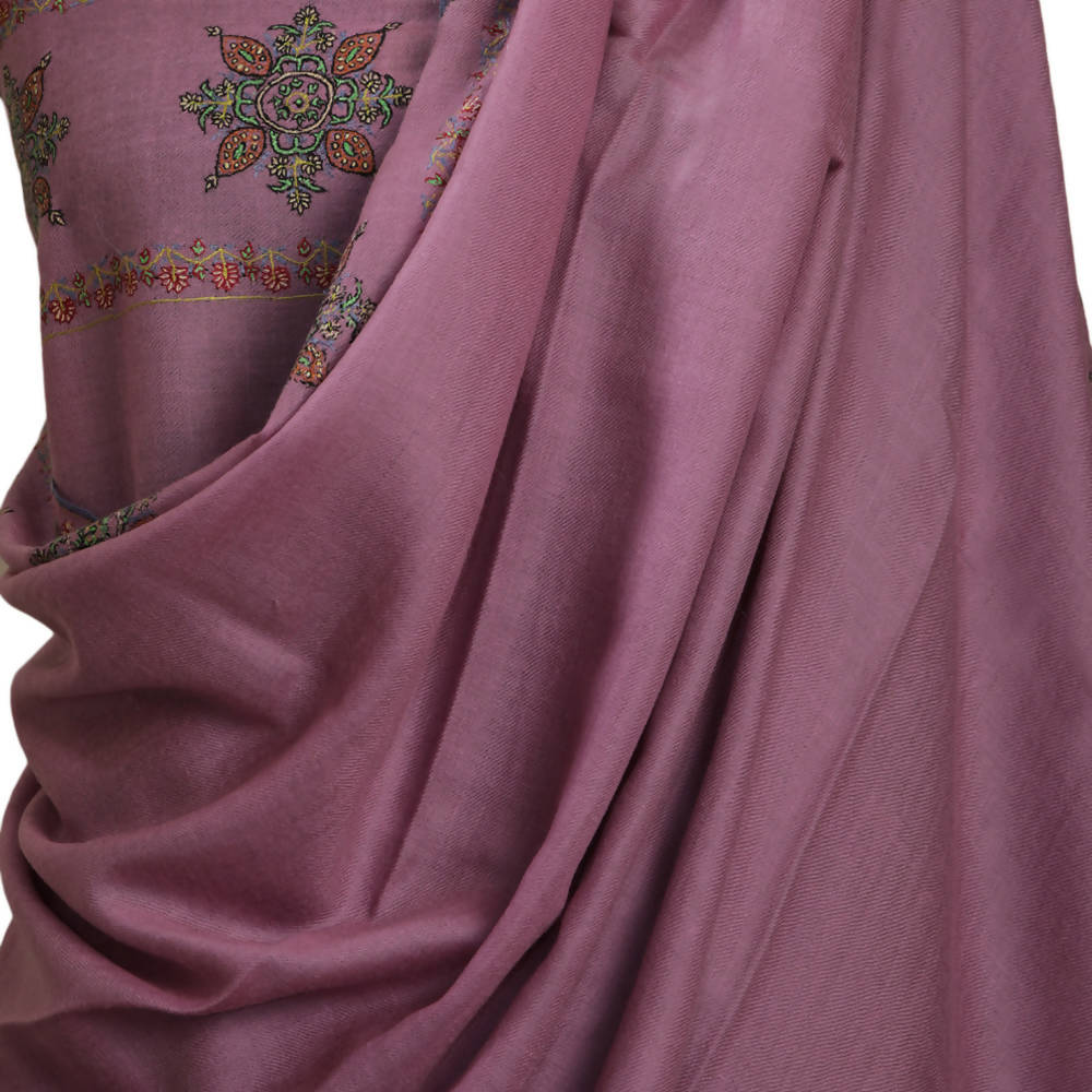Nizalia Handmade Sozni Work Mouve Pashmina - Limited Time Offer | Grocsy
