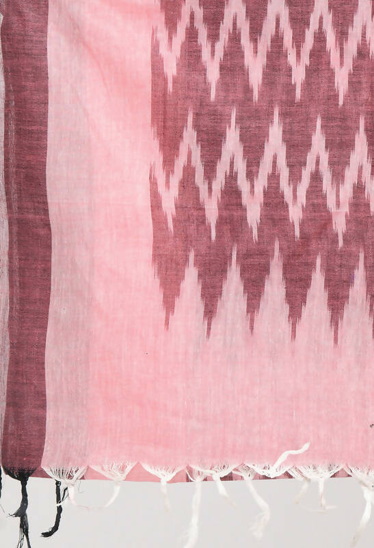 Mominos Fashion Moeza Women's Handloom Cotton Ikkat Maroon Dupatta | Grocsy